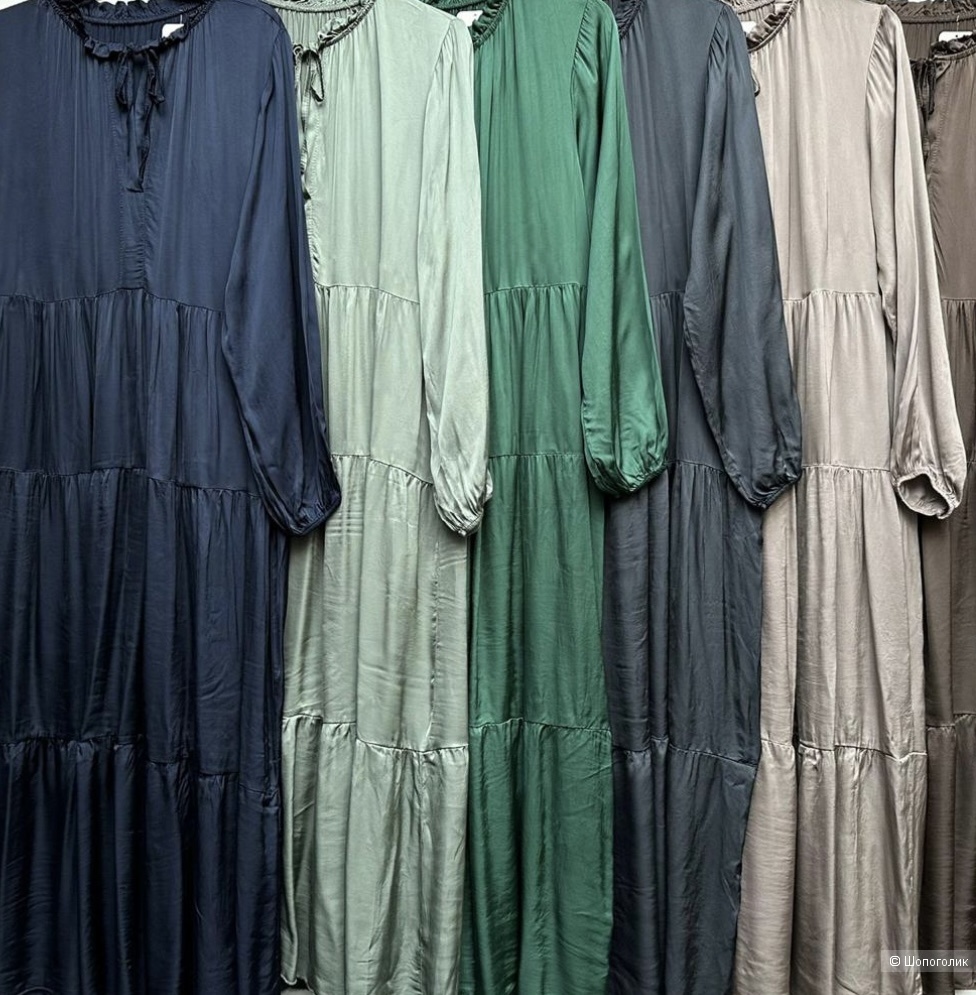 Платье бохо шик ярусы мокрый шелк New Collection, 44-52