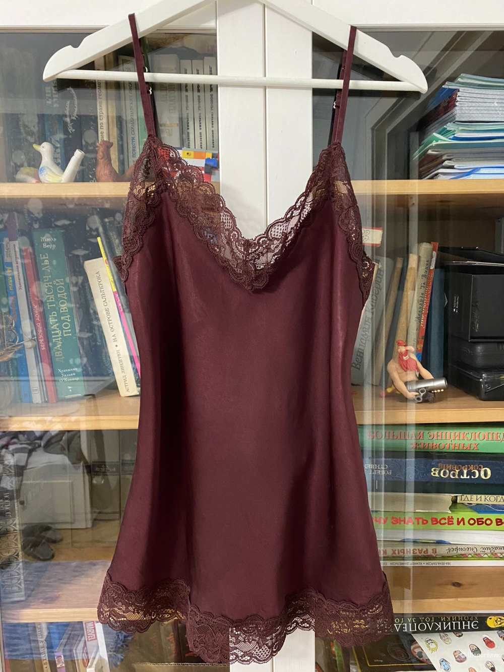 Шёлковый топ  intimissimi в цвете БОРДО, р-р M