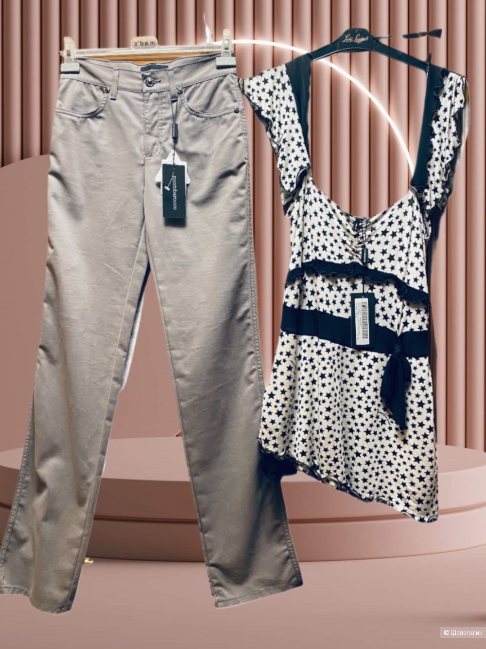 Трио комплект Roccobarocco  платье +джинсы+топ-42-44-46