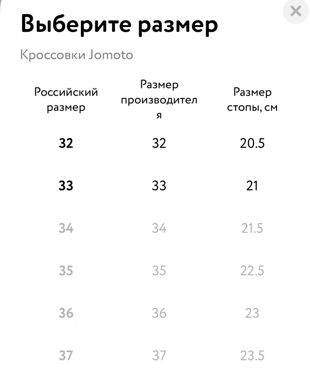 Кроссовки Jomoto, р 36