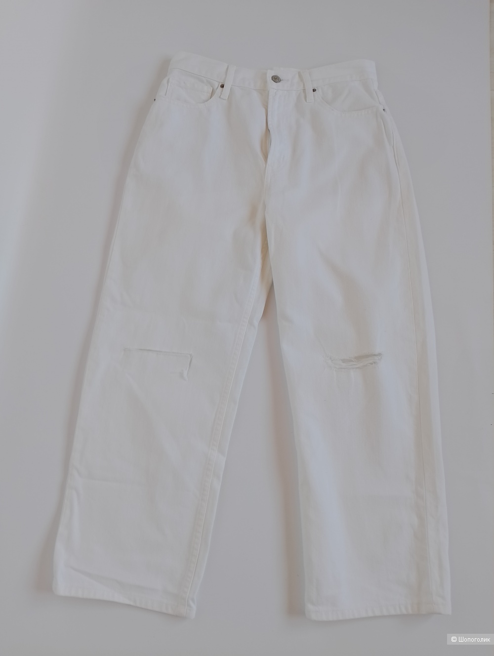 Джинсы uniqlo белые с разрезами, 28