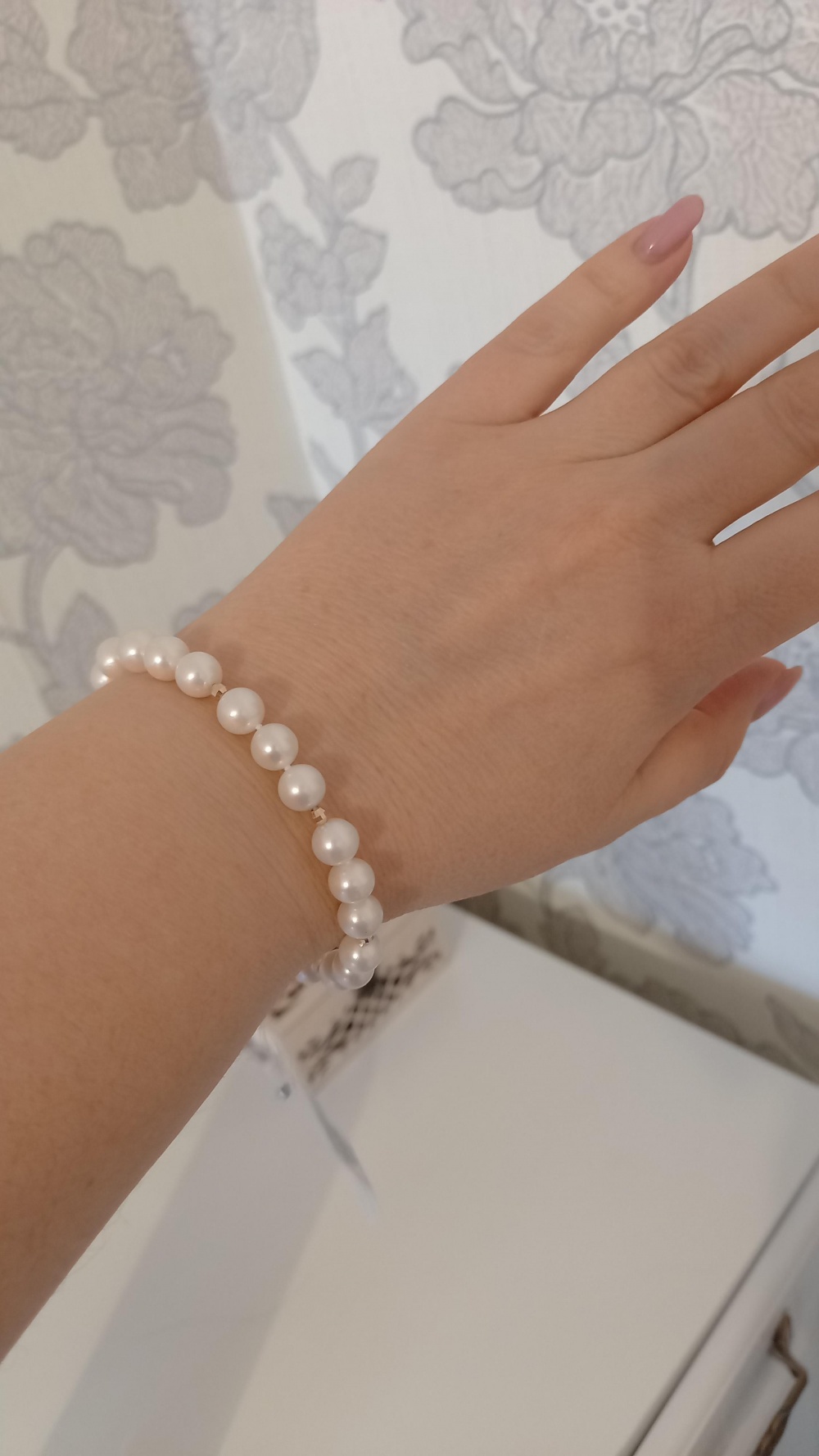 Браслет золотой с культивированным жемчугом, 19 размер