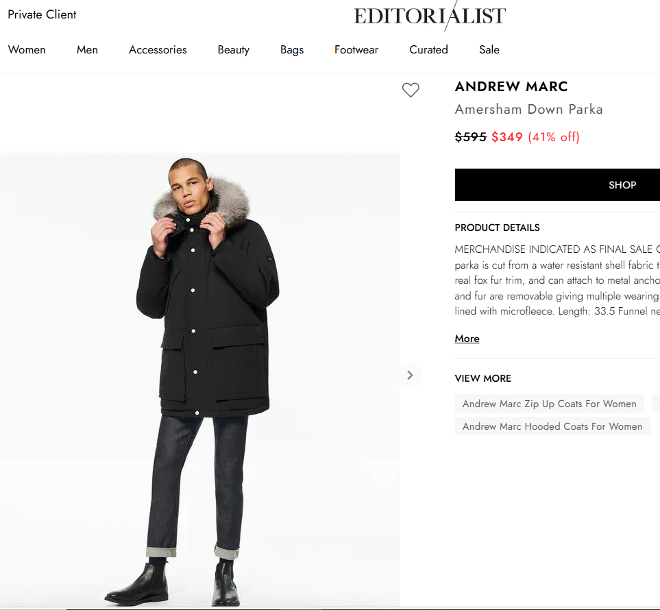 Пуховик Andrew Marc Amersham, размер М