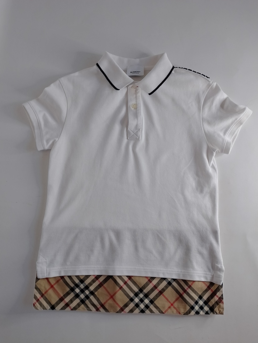 Хлопковое поло burberry детское, 10 лет