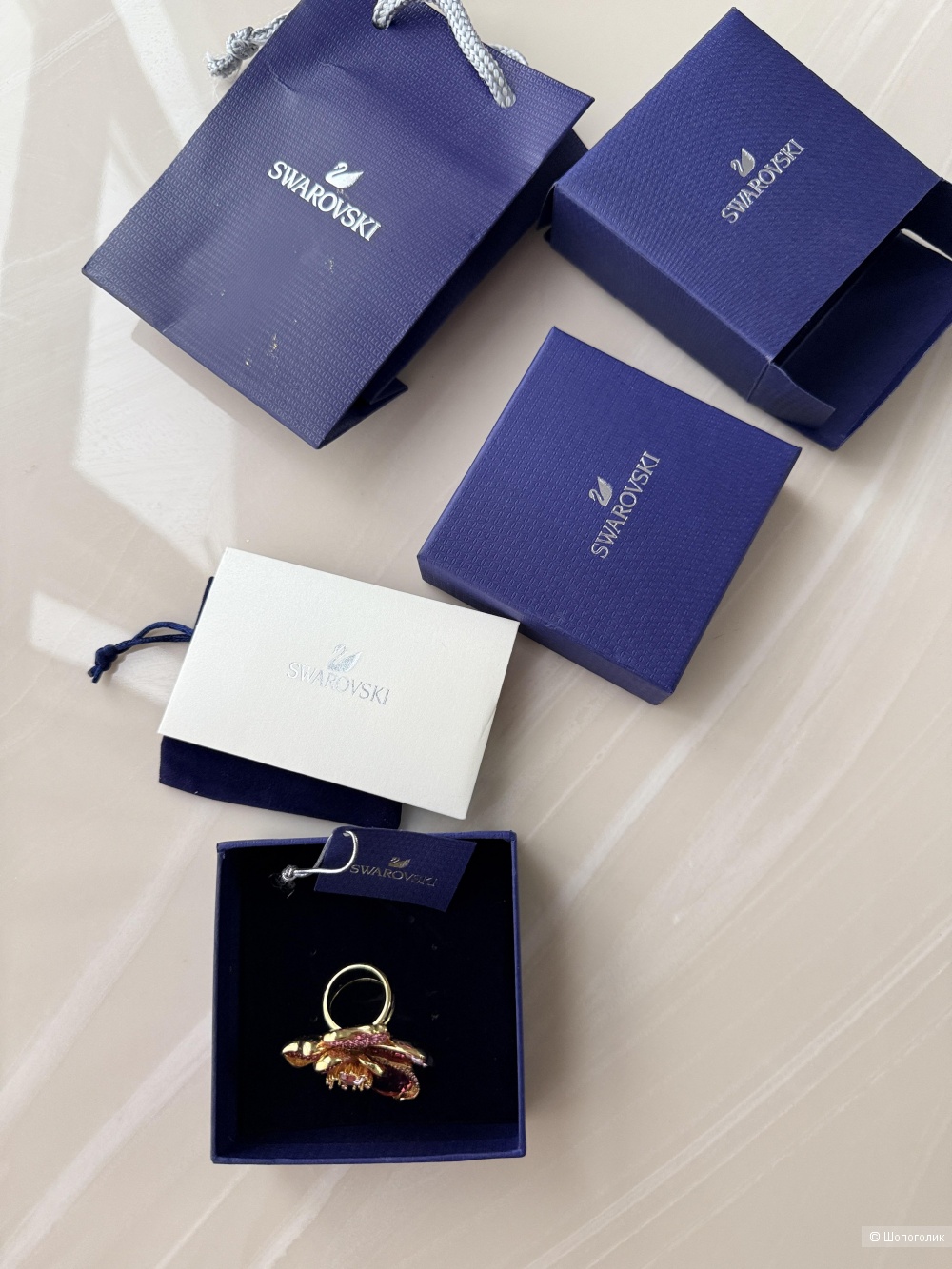 Кольцо Swarovski Idyllia, размер 17.