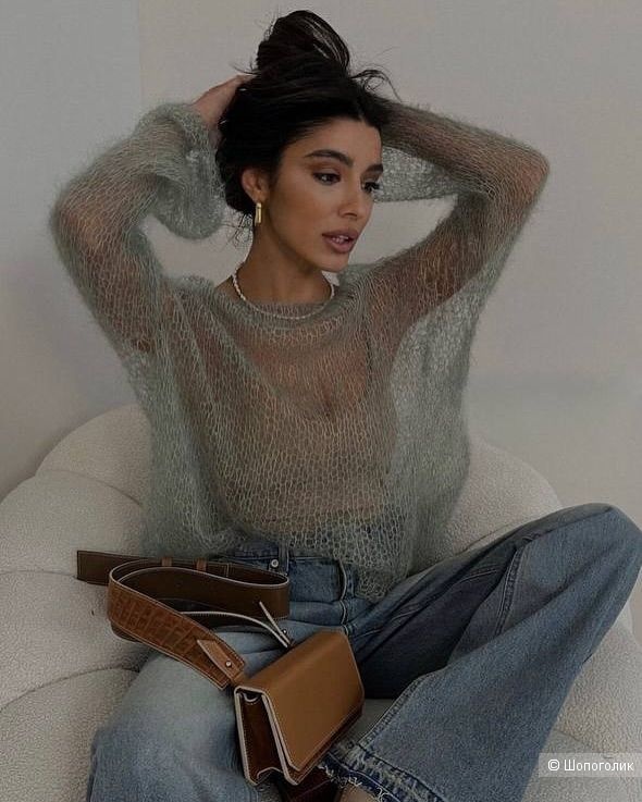 Мохеровый свитер Lime/M