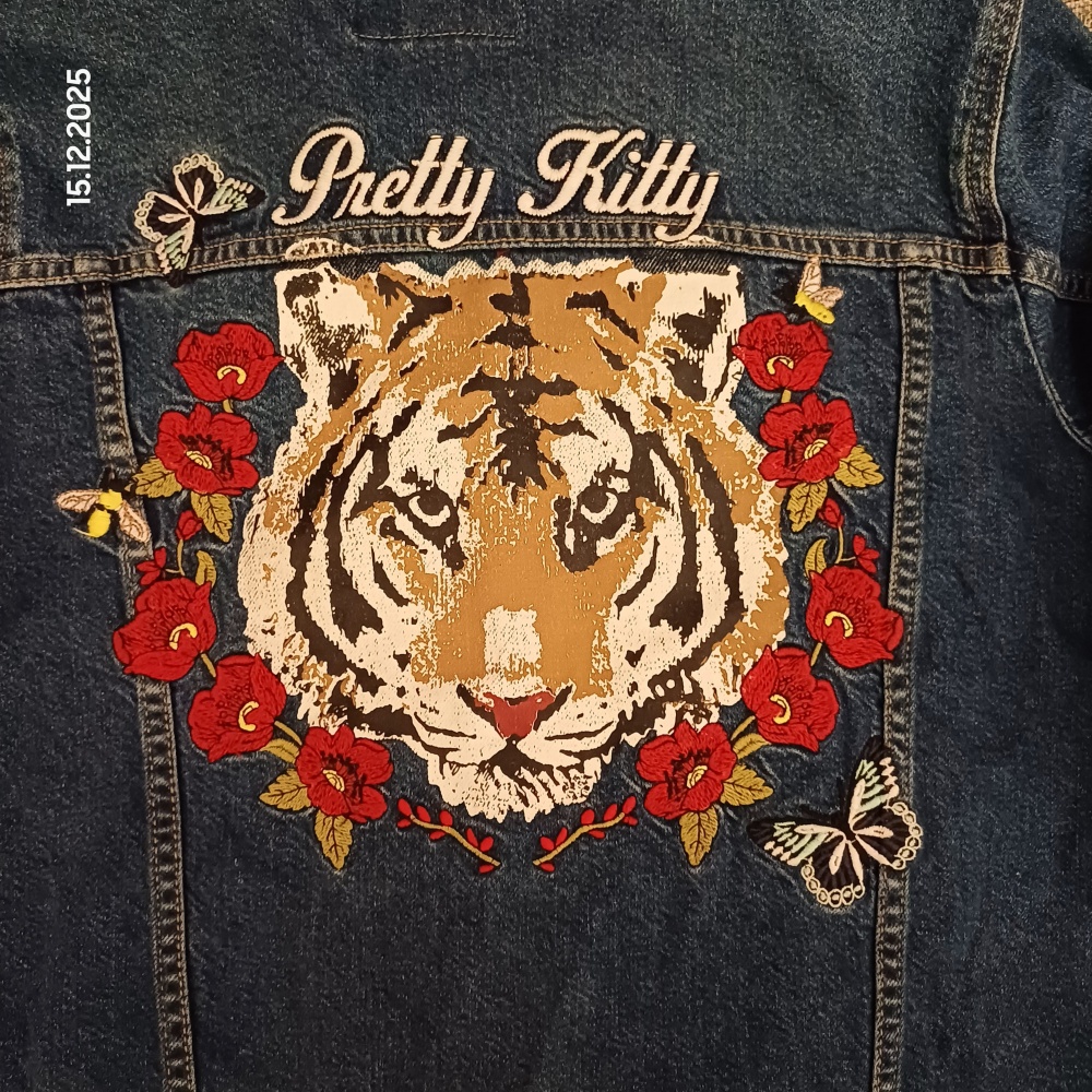 Джинсовая вышитая куртка Vintage Denim , M, S