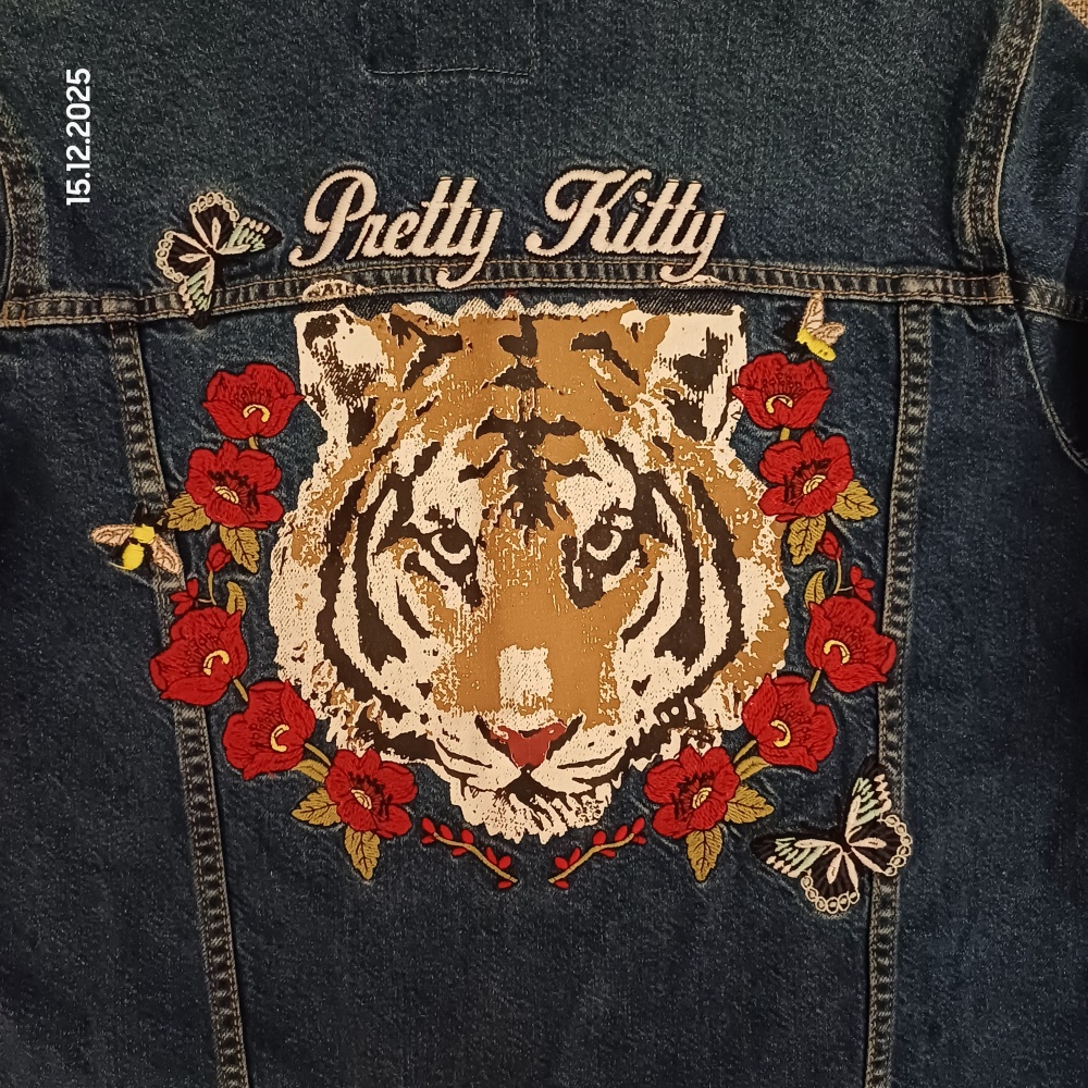 Джинсовая вышитая куртка Vintage Denim , M, S