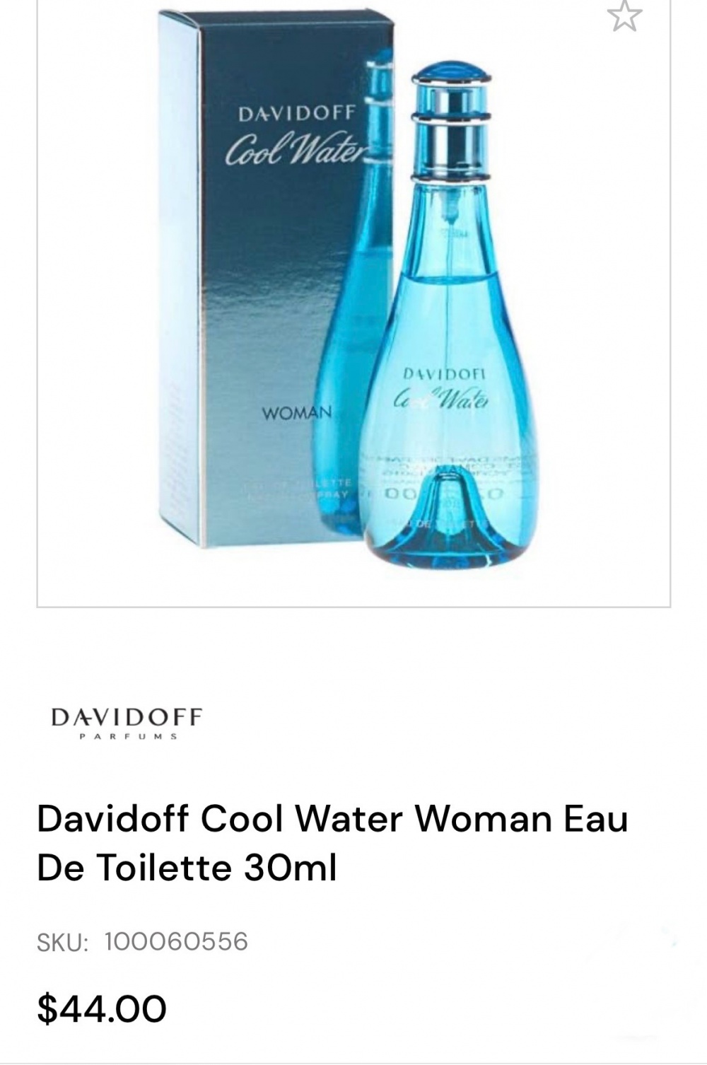 Davidoff Cool Water Women. 30 ml