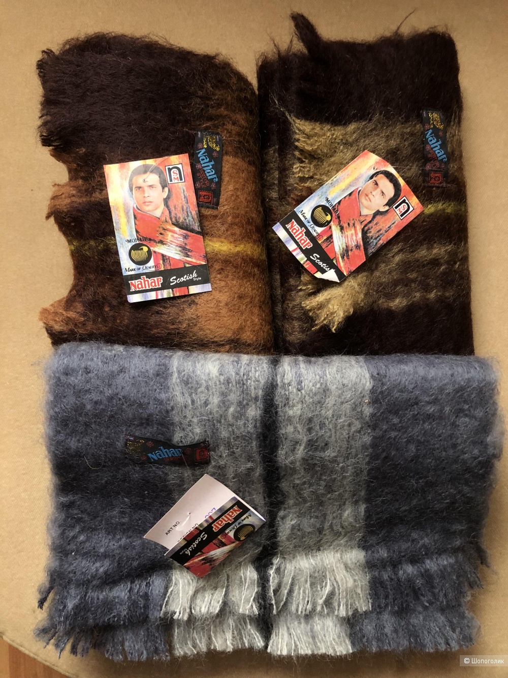 Шарфы мохеровые Nahar, one size.