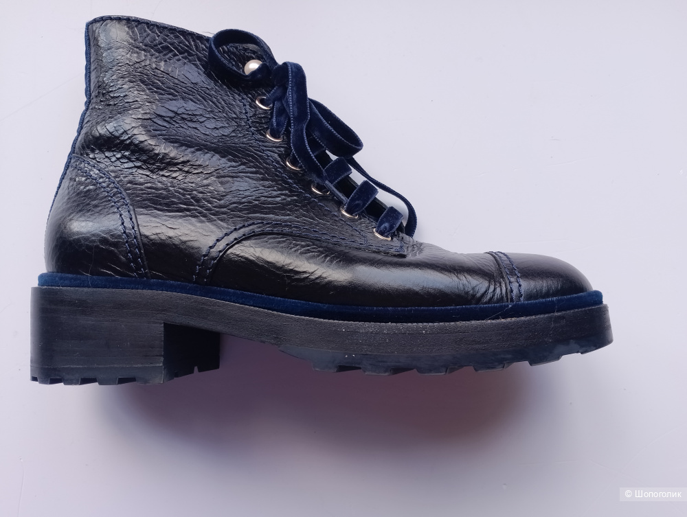 Ботинки Chanel с бархатным декором, 40