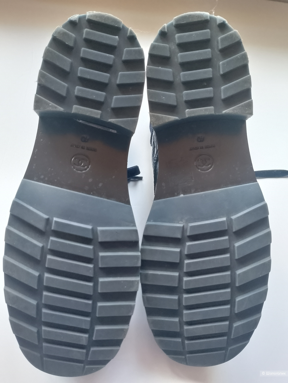 Ботинки Chanel с бархатным декором, 40