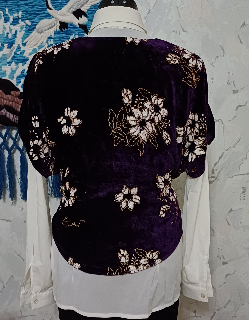 Кардиган из панбархата - кимоно,no brand, one size.