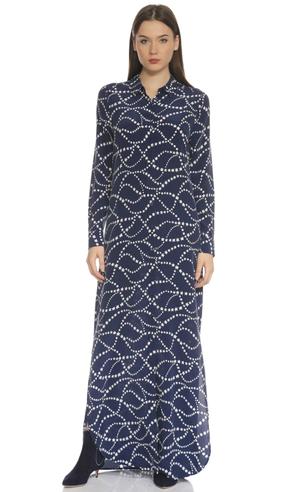 Платье-макси из шелка с узором Equipment, М