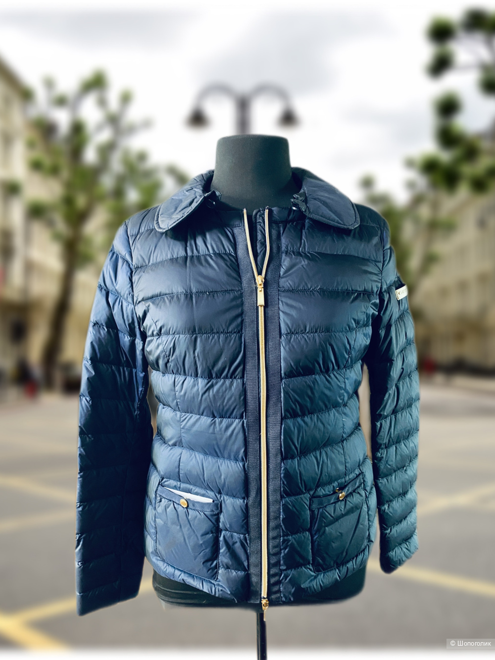 Стеганый пуховик Geox пух --- воротник отстегивается  -46-48