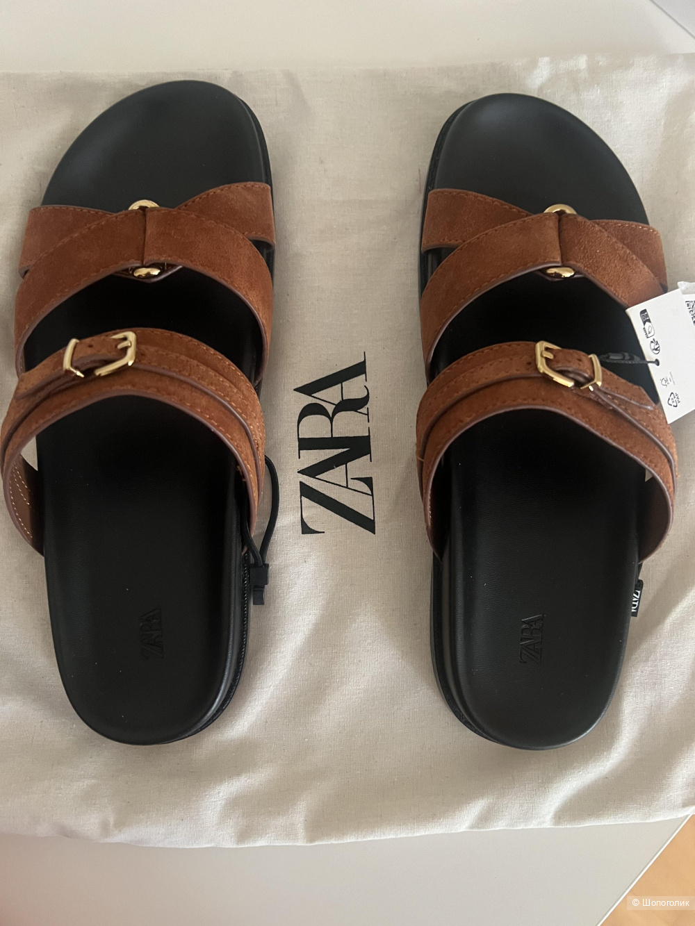 ЗАМШЕВЫЕ САНДАЛИИ ZARA, размер 39