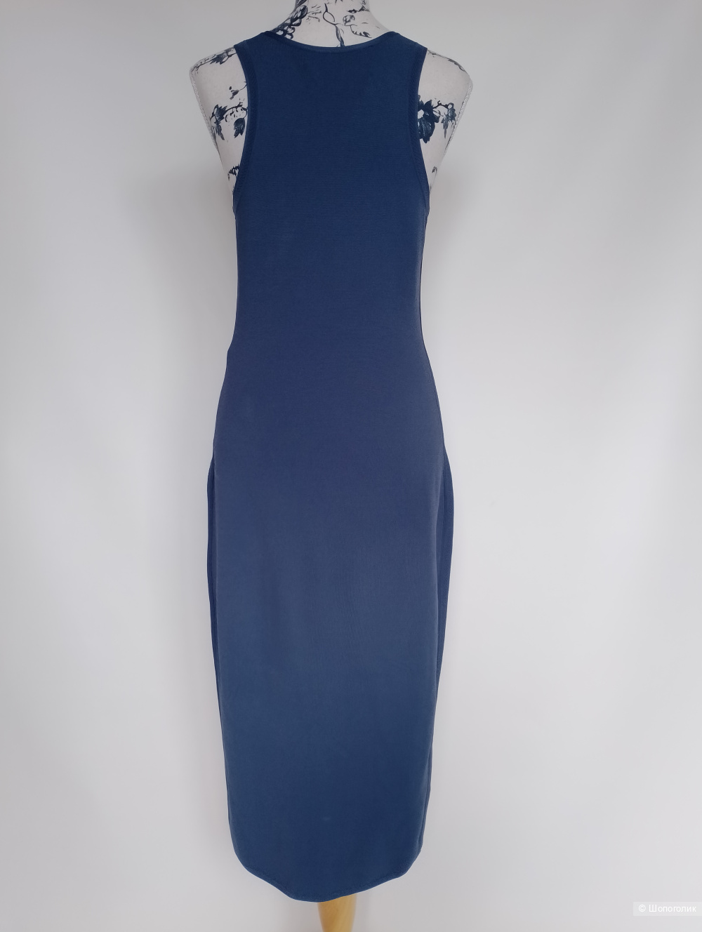 Платье синее DVF трикотажное, S