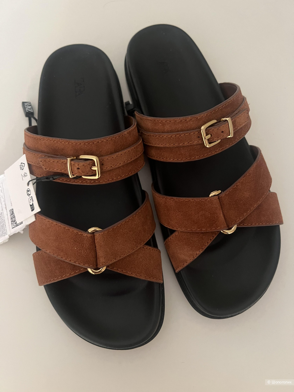 ЗАМШЕВЫЕ САНДАЛИИ ZARA, размер 39