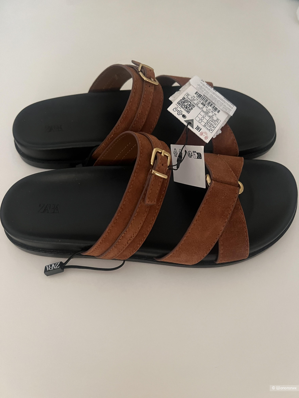 ЗАМШЕВЫЕ САНДАЛИИ ZARA, размер 39