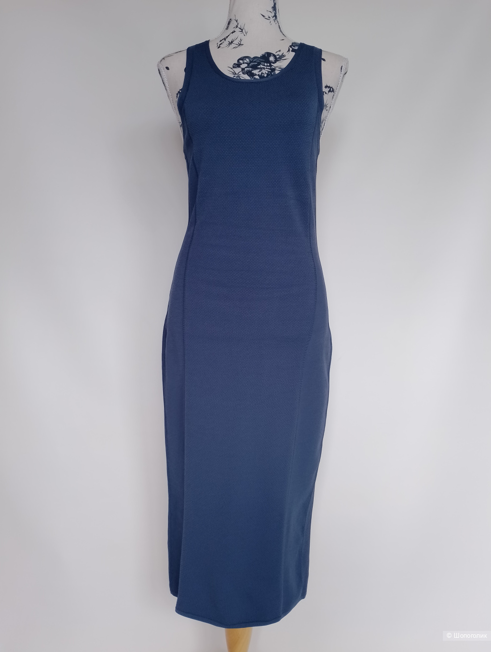 Платье синее DVF трикотажное, S
