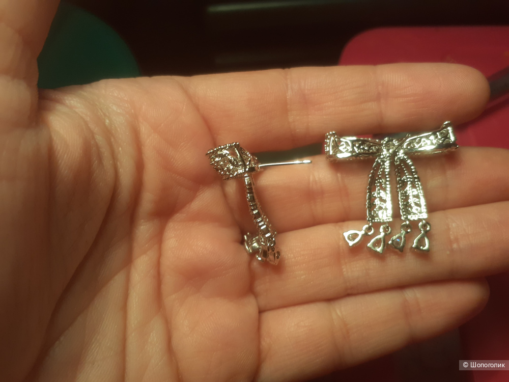 Свадебные серьги бантики