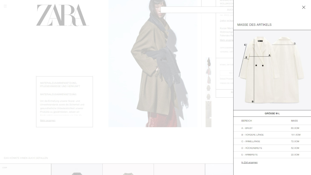 Пальто  Zara, размер  М/L