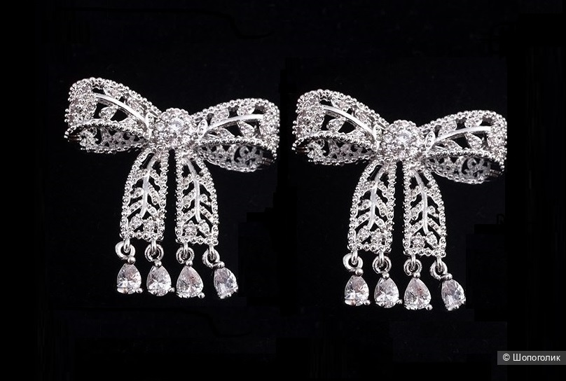 Свадебные серьги бантики