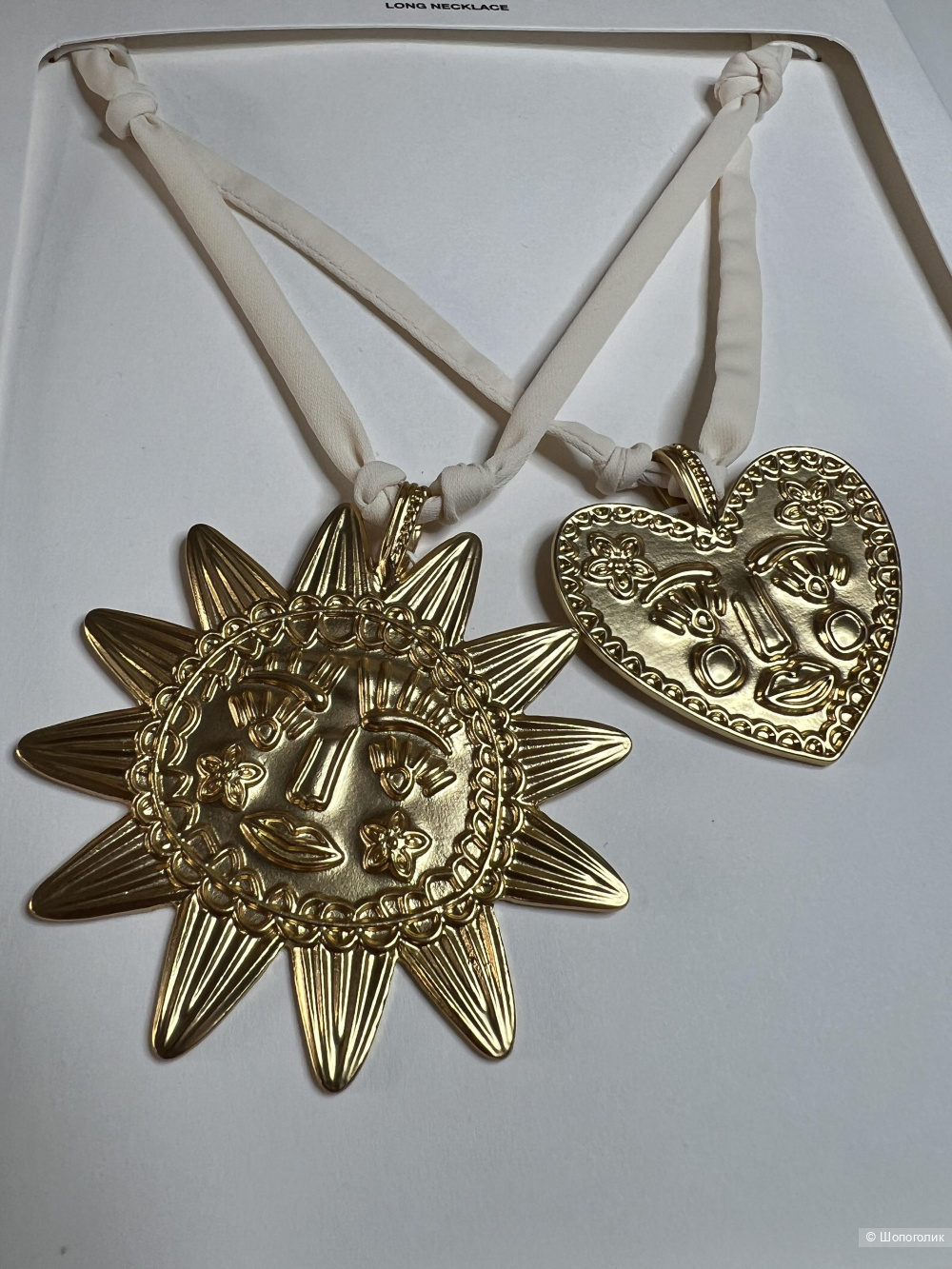 Двухярусное ожерель Zara солнце и сердце