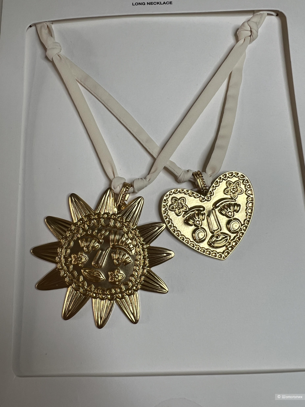 Двухярусное ожерель Zara солнце и сердце