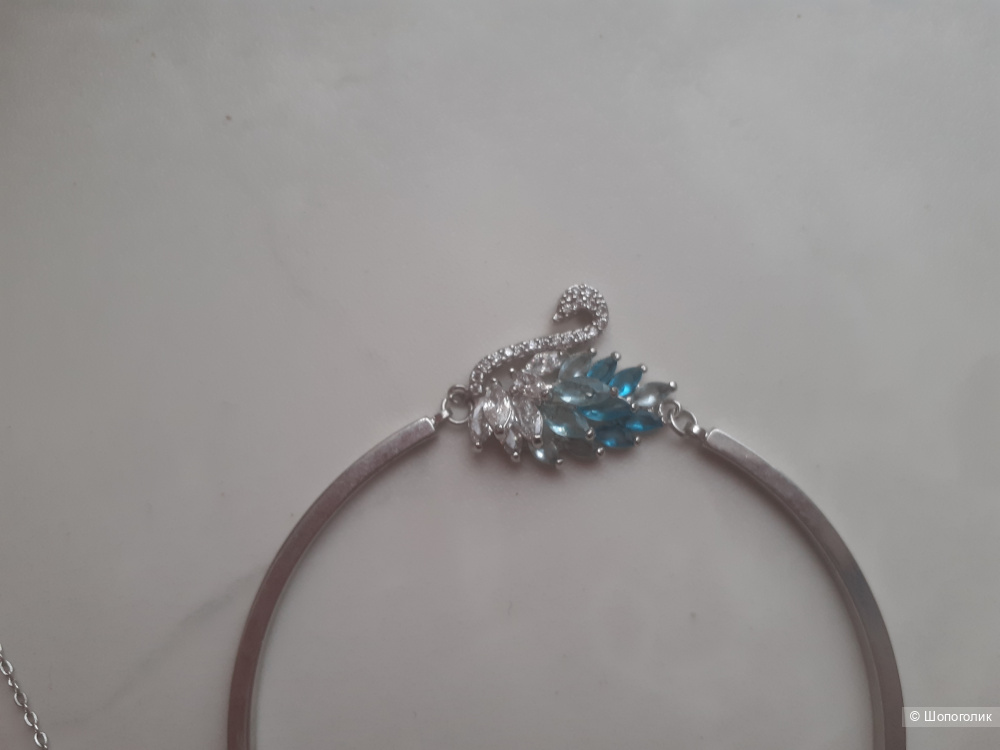 Комплект украшений браслет и кулон с лебедем