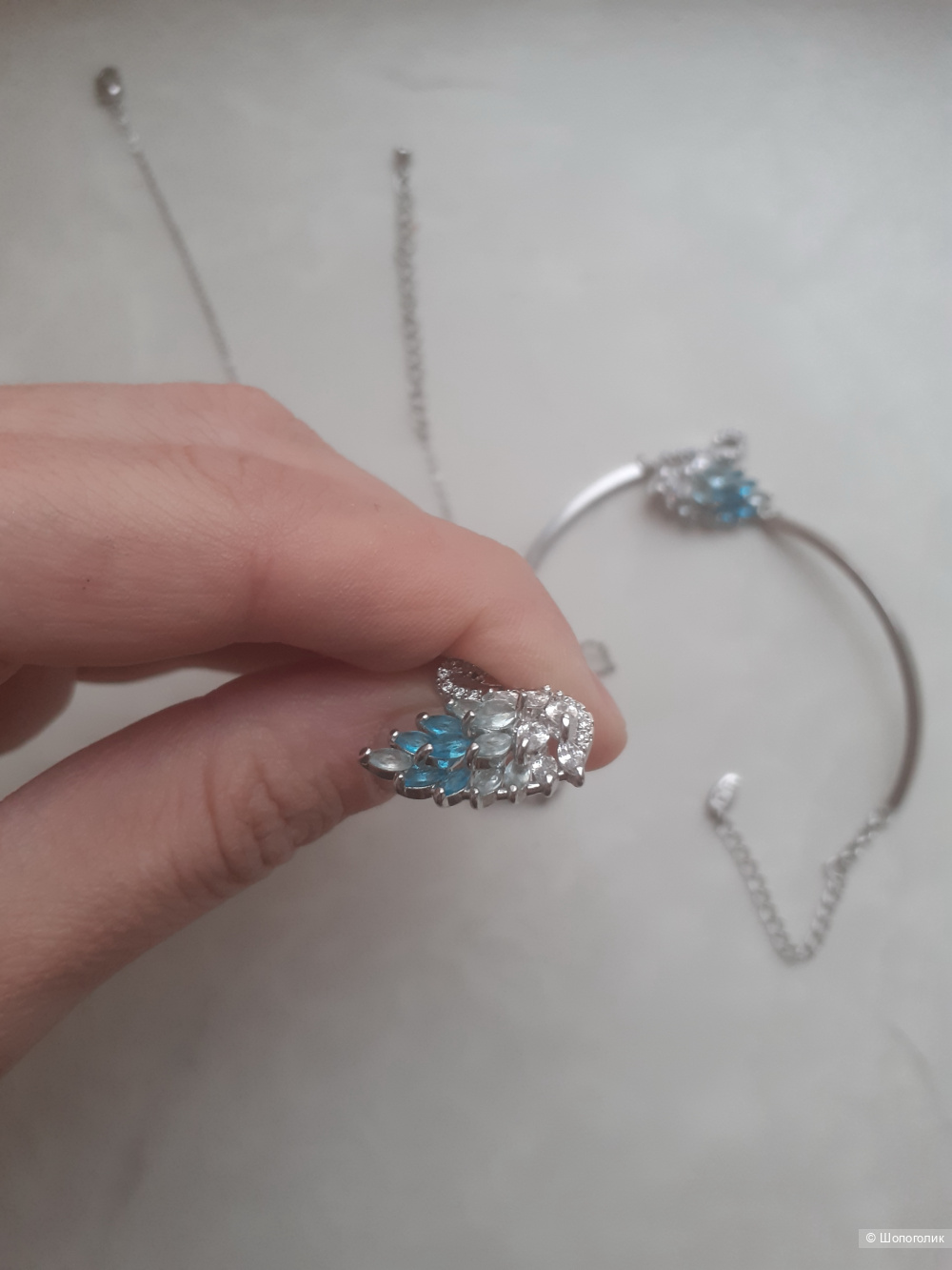 Комплект украшений браслет и кулон с лебедем