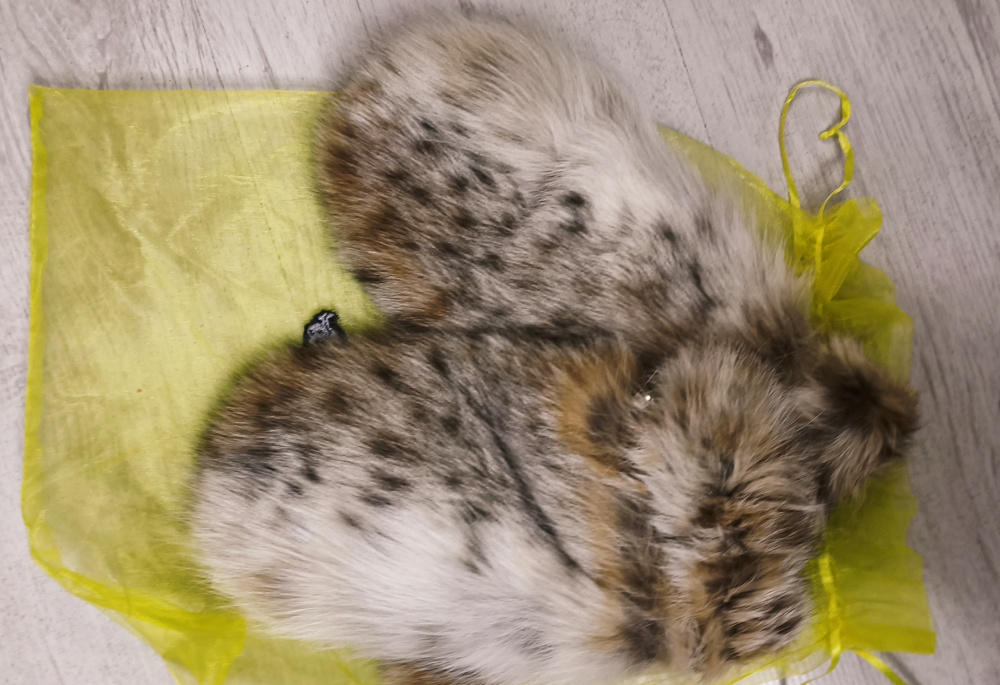 Варежки из натурального меха рыси