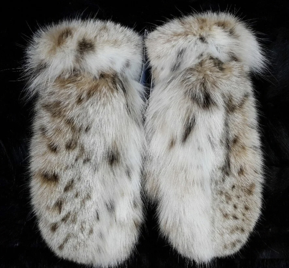Варежки из натурального меха рыси