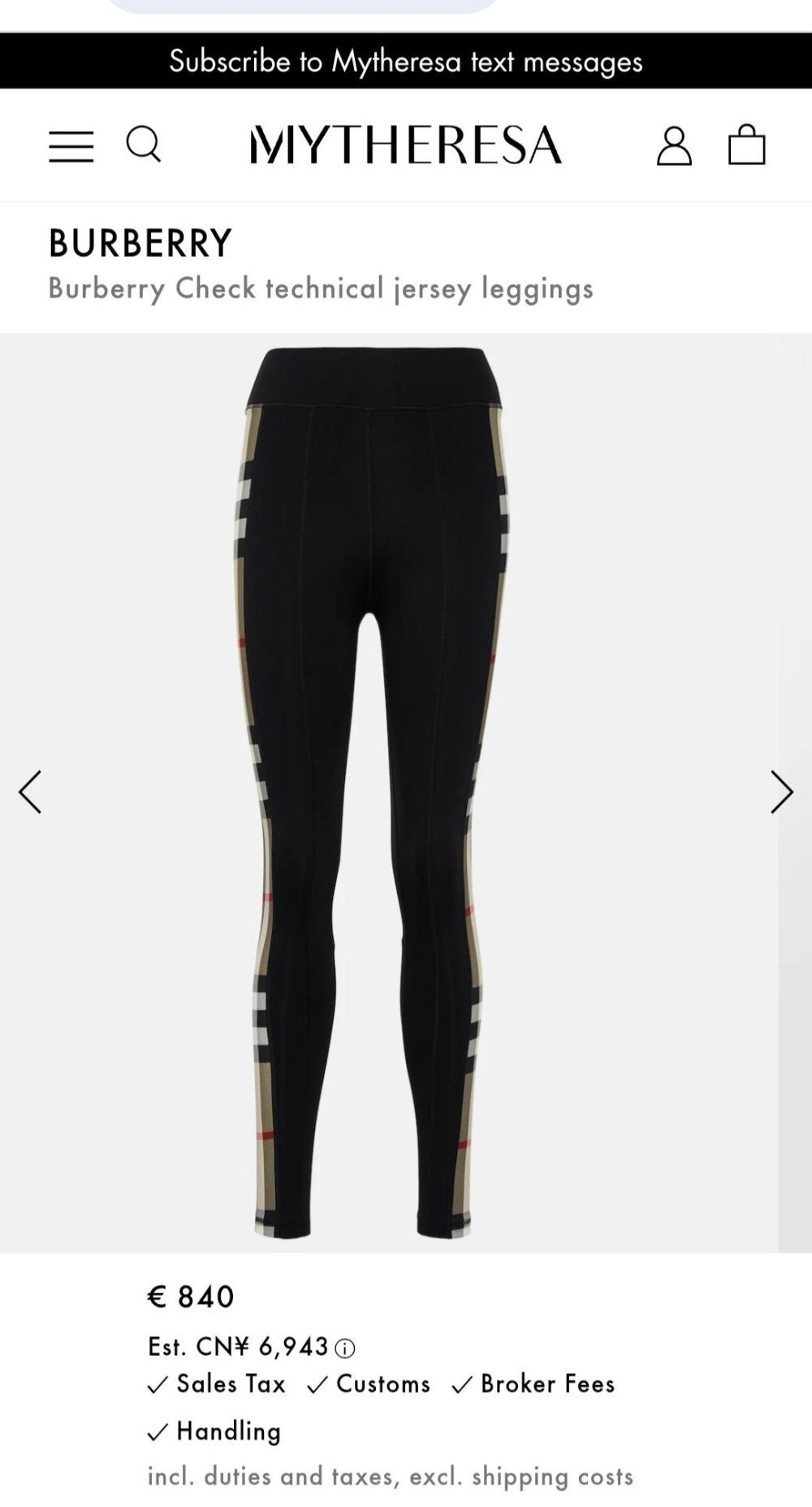 Леггинсы Burberry, размер М