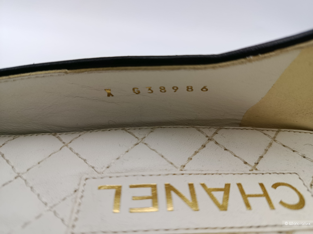 Балетки кожаные chanel с лаковыми носами 40 (на 38,5)