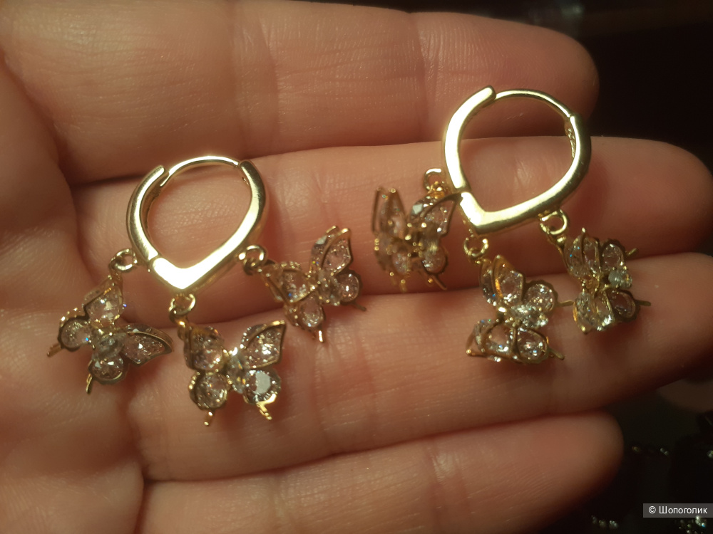 Серьги-кольца бабочки