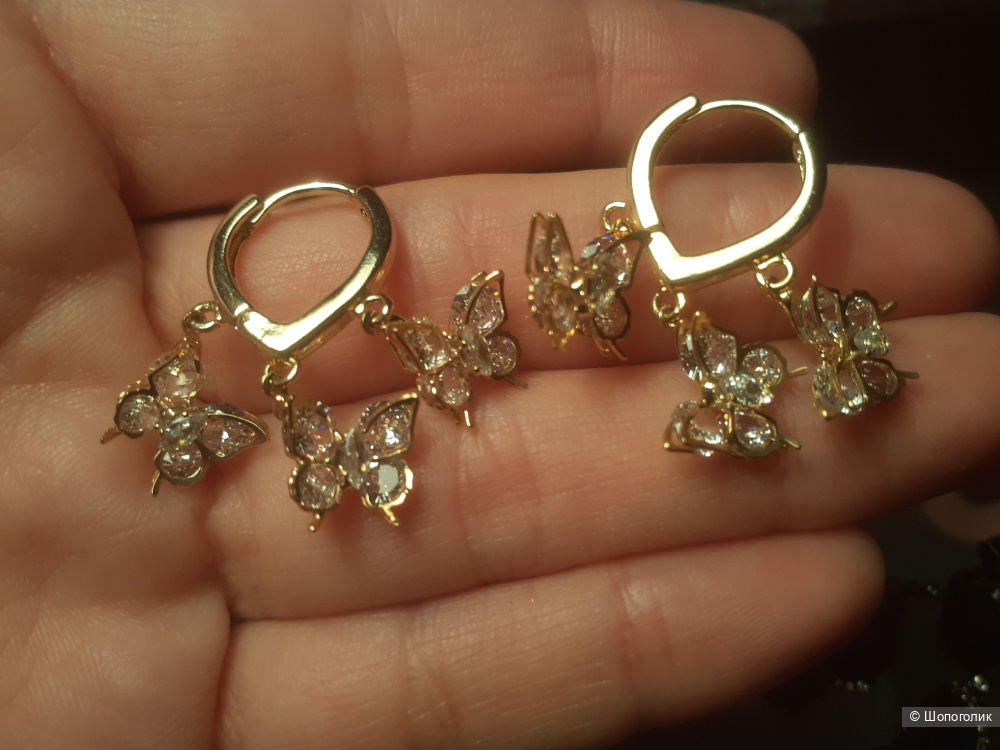 Серьги-кольца бабочки