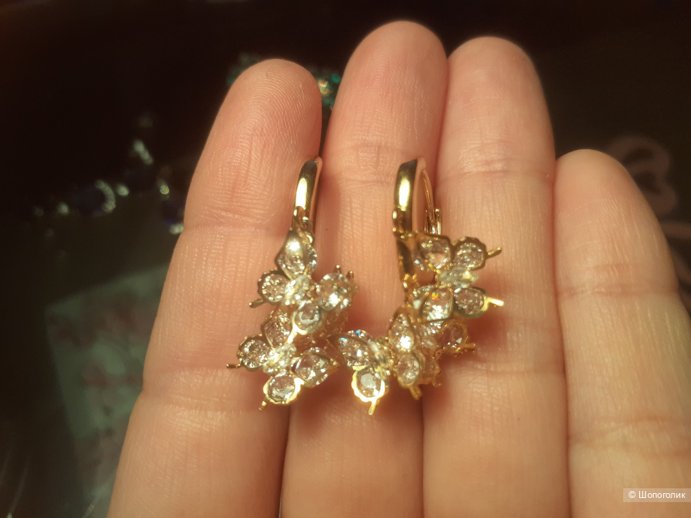 Серьги-кольца бабочки