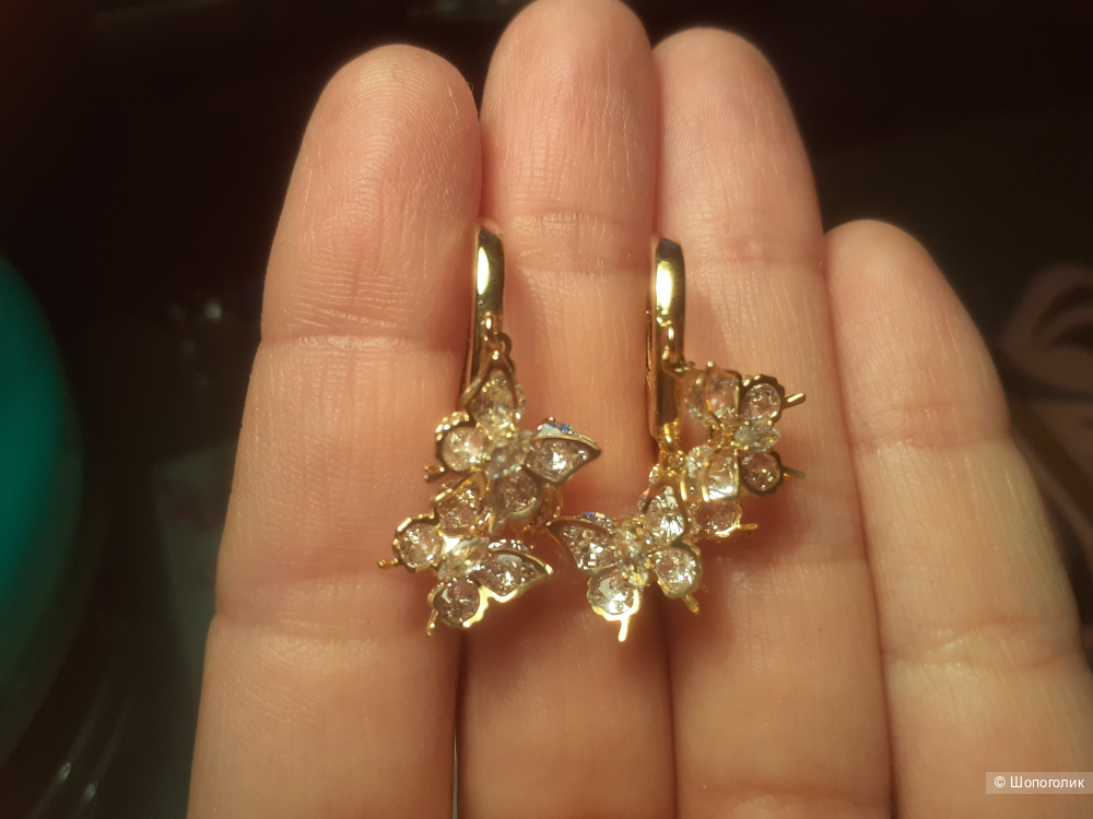 Серьги-кольца бабочки