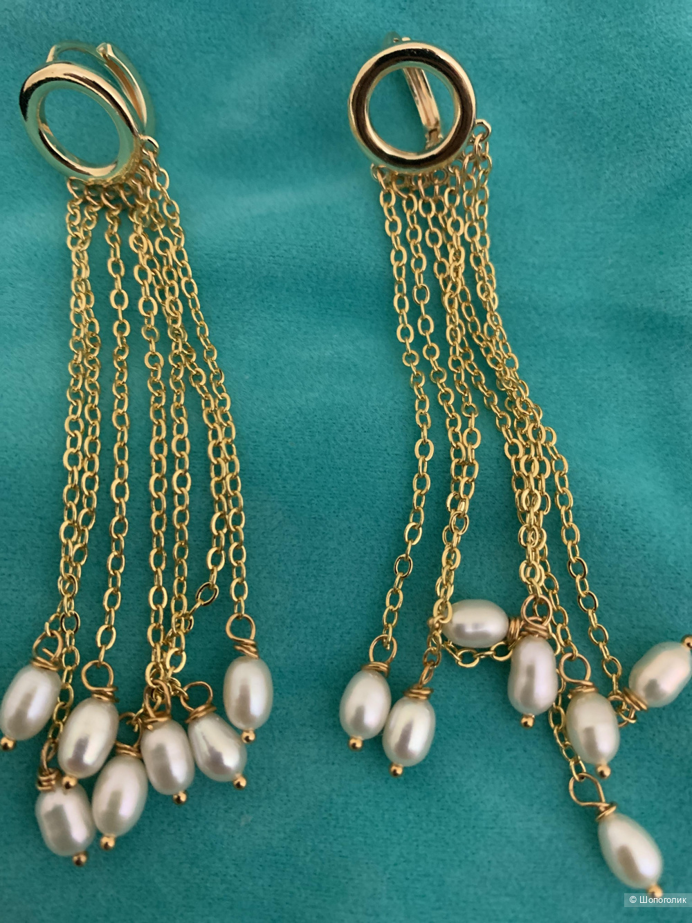 Серьги с натуральным жемчугом