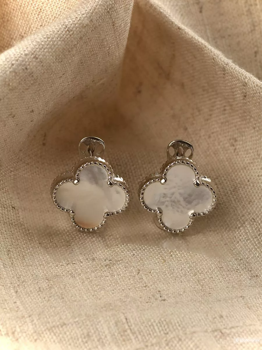 Серьги серебро 925 "Клевер"