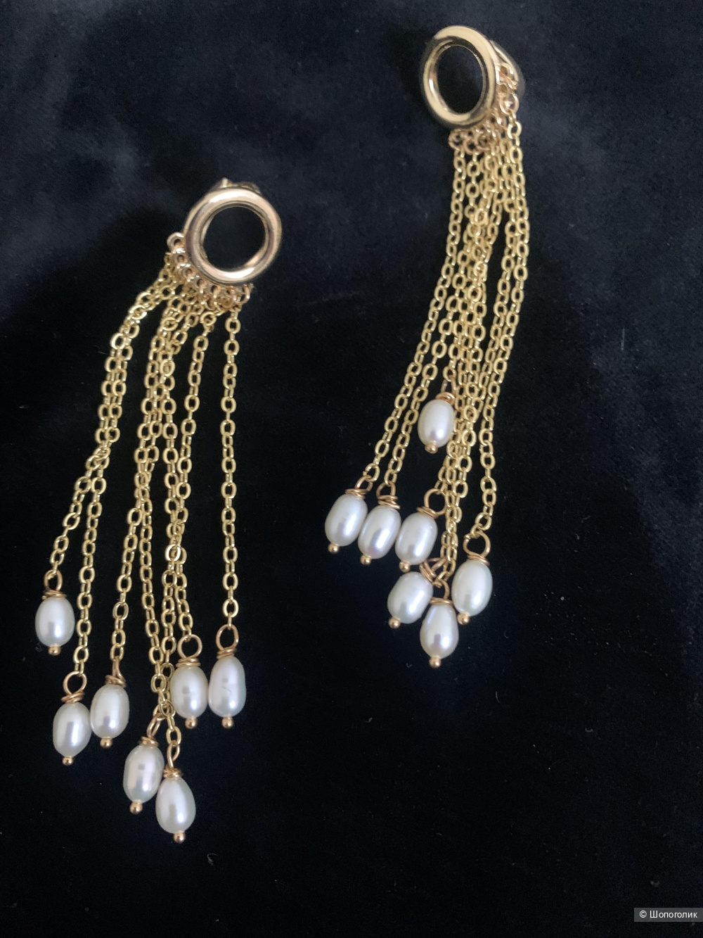 Серьги с натуральным жемчугом