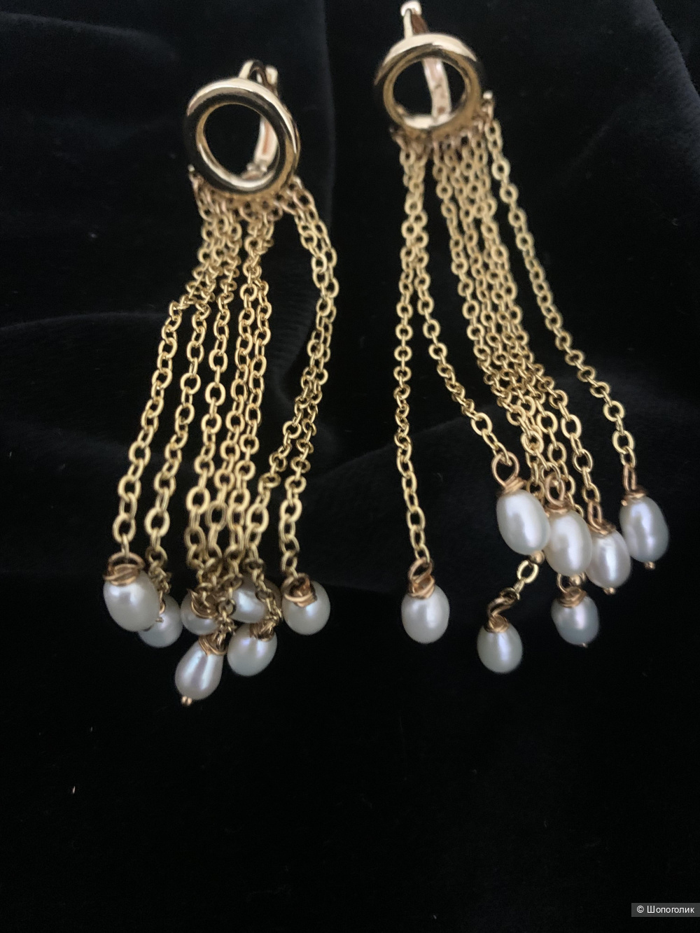 Серьги с натуральным жемчугом