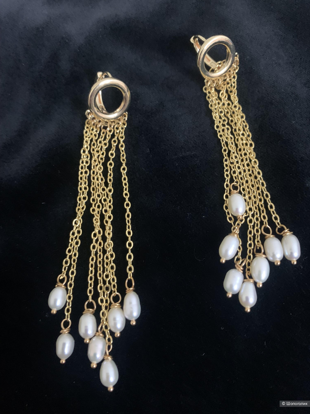 Серьги с натуральным жемчугом