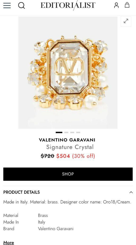 Серьги Valentino, размер uni