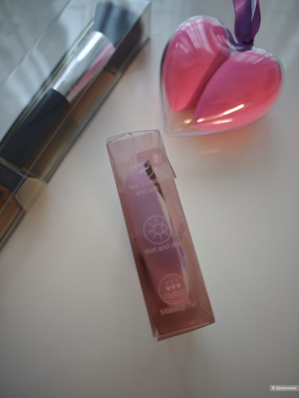 Сет кисть для макияжа huda Love+ спонжи для макияжа,3 ед