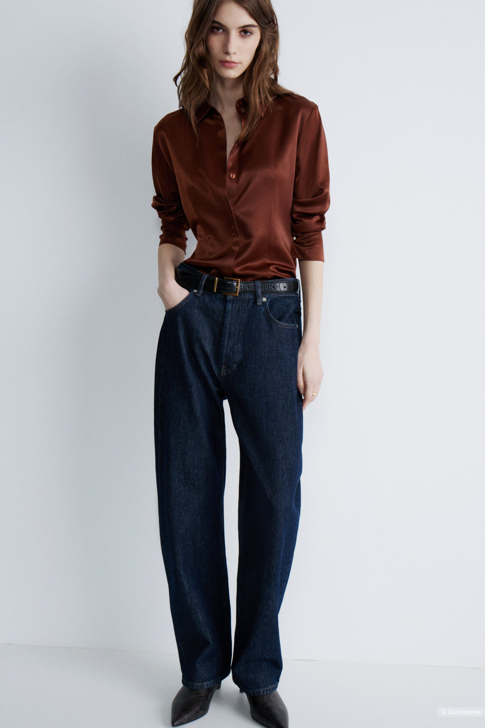 Атласная рубашка LIME (XS)