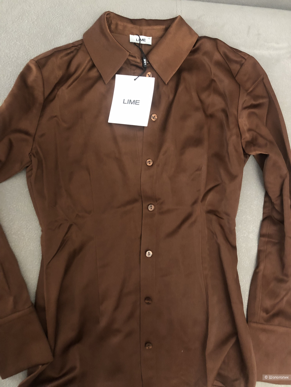 Атласная рубашка LIME (XS)