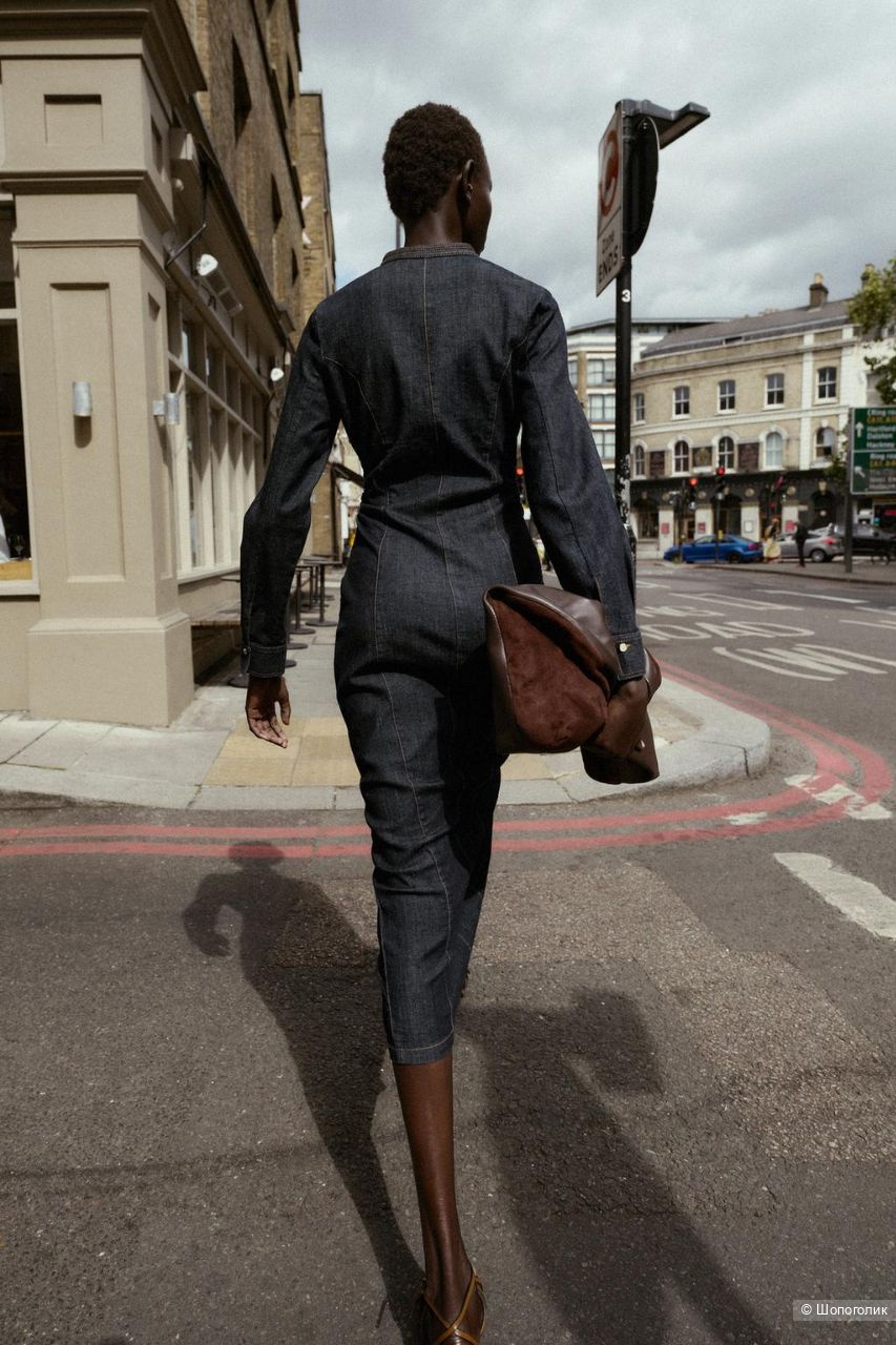 Платье zara из денима S на XS