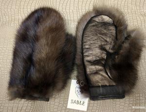 Варежки из натурального меха соболя